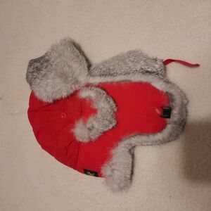Red Fur-Lined  Winter Hat